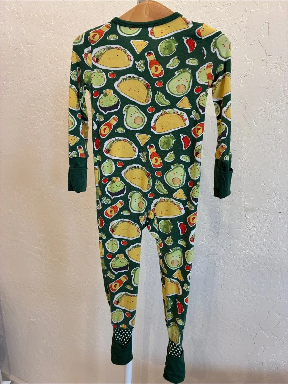 Angel Dear Baby Green Taco & Avocado Footed One-Piece